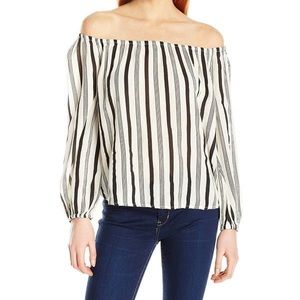 Billabong stripe black white off the shouler top